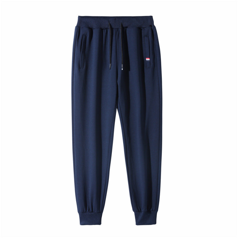Men's Slim-Fit Jogging Pants with Elastic Ribbed Waistband, Drawstring and Zipper Pockets Mune Fashion