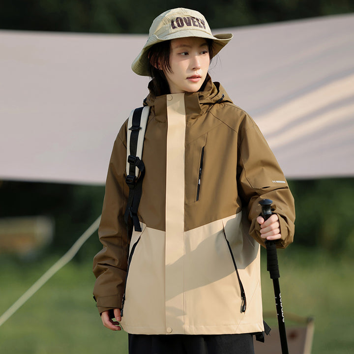 Women's trekking softshell parka with dual-layer membrane, welded seams, and adjustable hood Mune Fashion