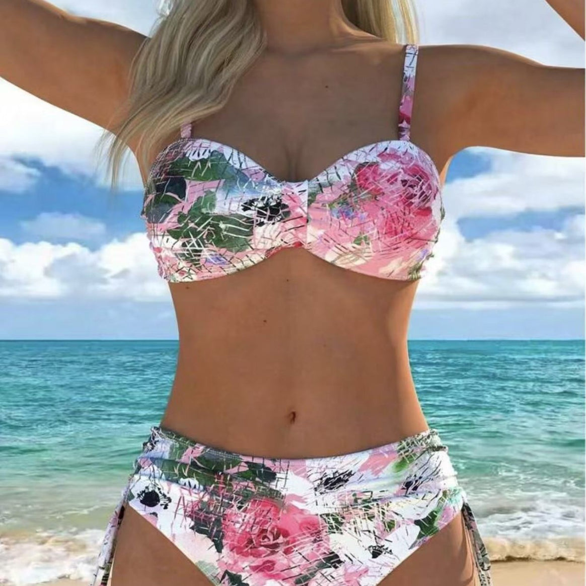 Women's bikini set with smooth top and high-waisted pants Mune Fashion