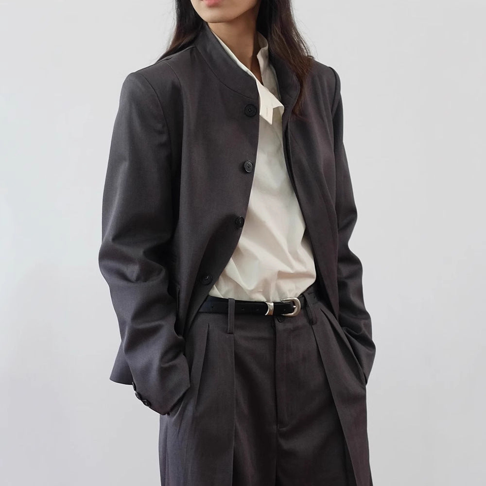Women’s Fashion Short Jacket with Stand-up Collar Mune Fashion