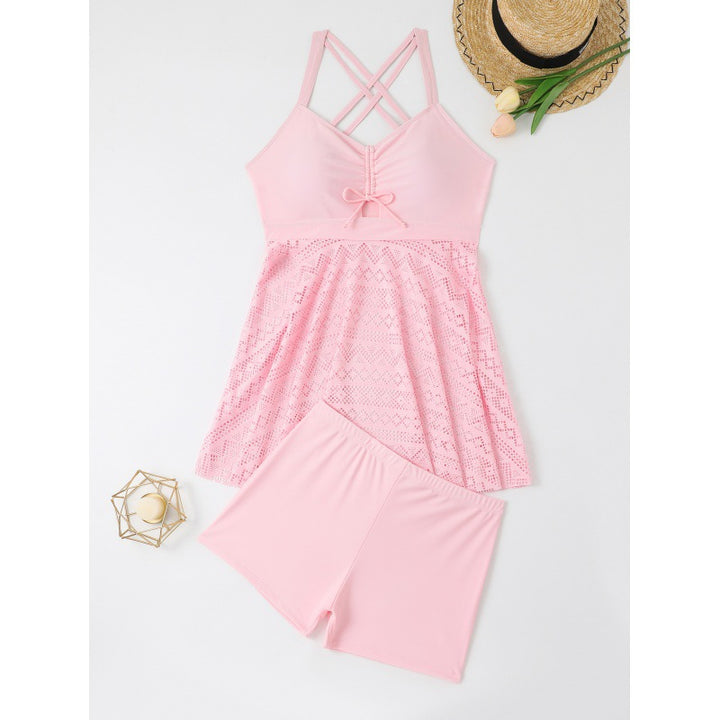 Ladies gathered swimsuit with flared skirt Mune Fashion