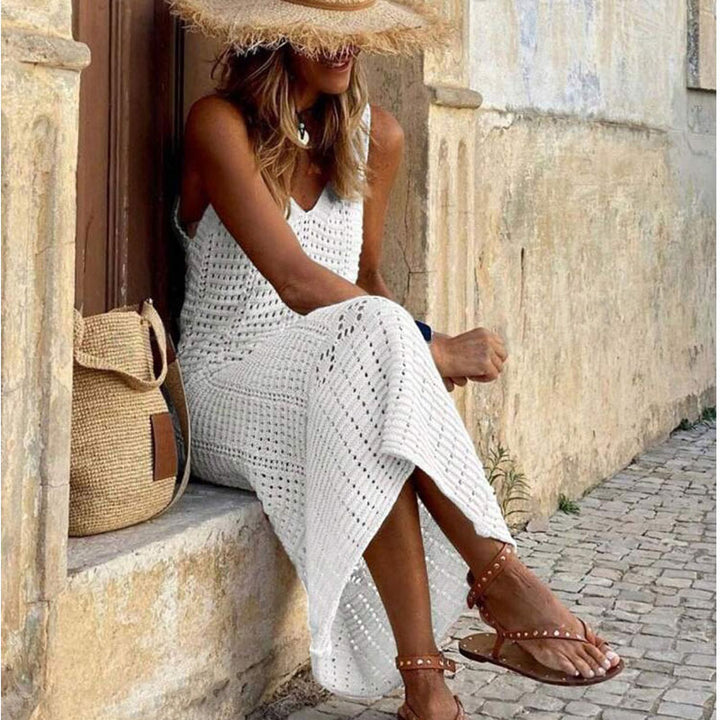 Ladies fashionable crochet beach dress Mune Fashion
