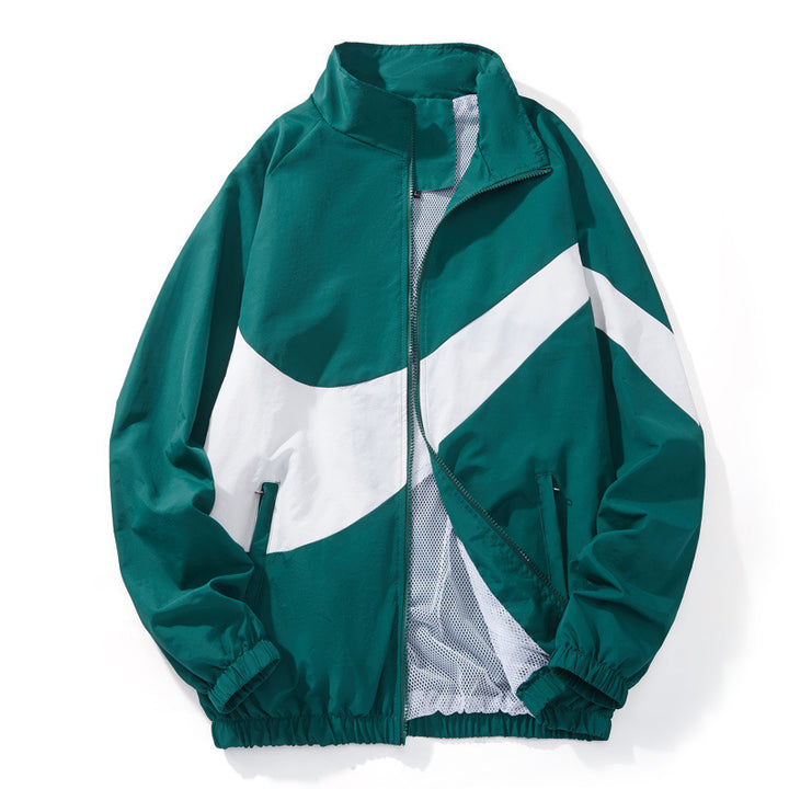 Men's sporty transitional jacket with high collar and side zip pockets Mune Fashion