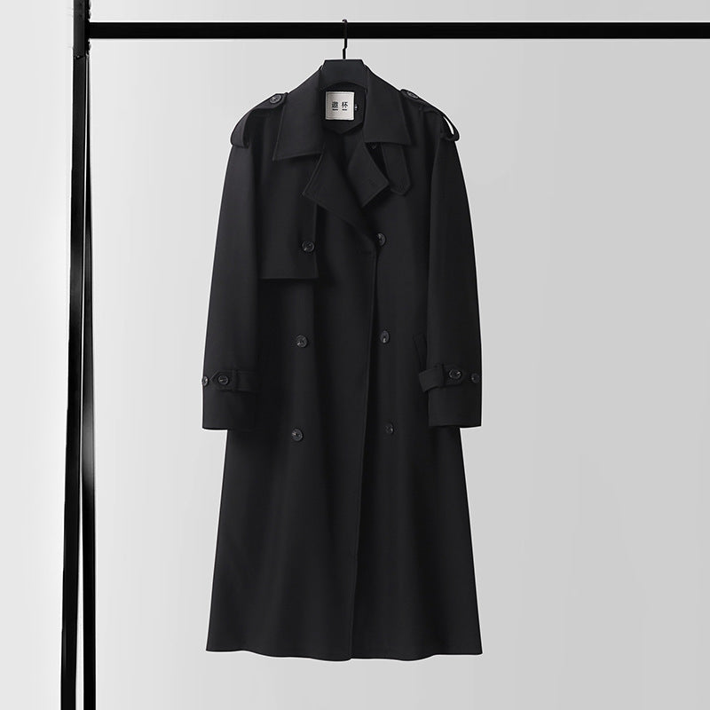 Men's Timeless Double-Breasted Trench Coat with Waist Belt, Shoulder Epaulettes and Cuff Straps Mune Fashion