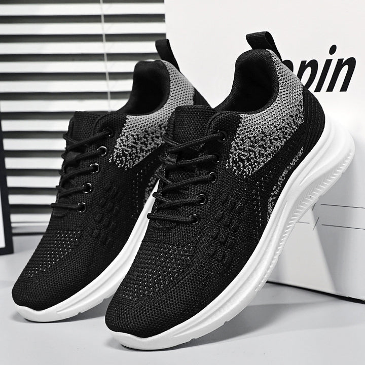 Ladies nan breathable knitted walking sneakers with sock-like shaft, padded heel support and flexible lightweight sole Mune Fashion