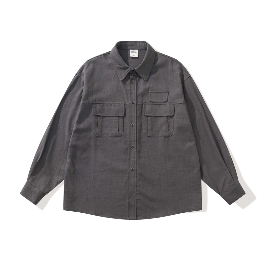 Men's utility overshirt with large flap pockets and boxy cut Mune Fashion