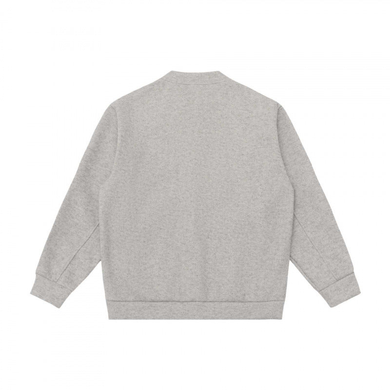 Unisex Casual Button Jacket made of Sweat Fabric with Stand-up Collar, Ribbed Cuffs and Side Pockets Mune Fashion