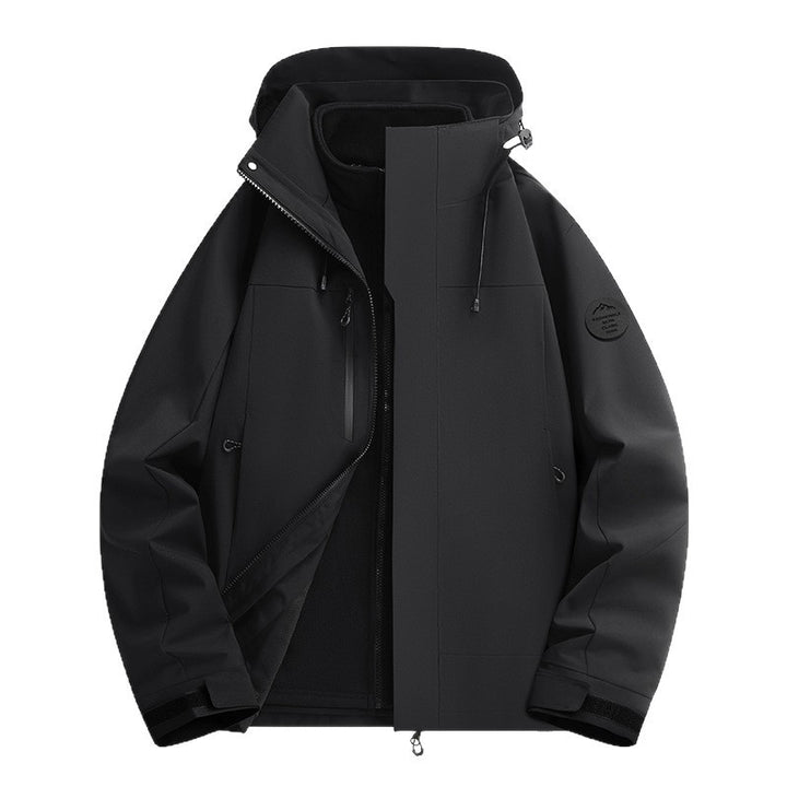 Unisex Water-Repellent Softshell Jacket with Fleece Lining and Adjustable Hood Mune Fashion