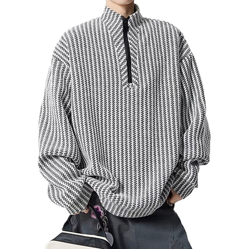 Women's Oversized Sweatshirt with Stand-Up Collar Mune Fashion