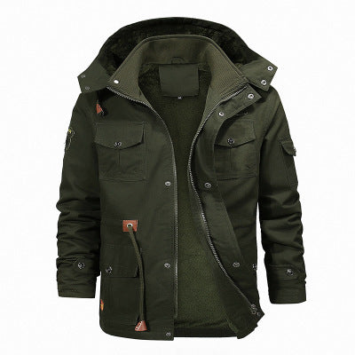 Men's Robust Canvas Field Parka with Full Teddy Lining, Removable Hood, and Multifunctional Pockets Mune Fashion