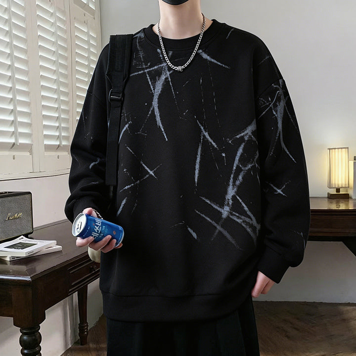 Men's sweatshirt with abstract print, crew neck and relaxed fit Mune Fashion