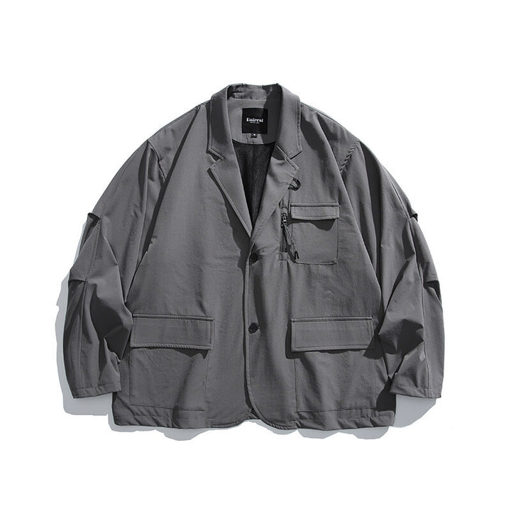 Men's Oversized Utility Blazer with Multifunctional Pockets Mune Fashion