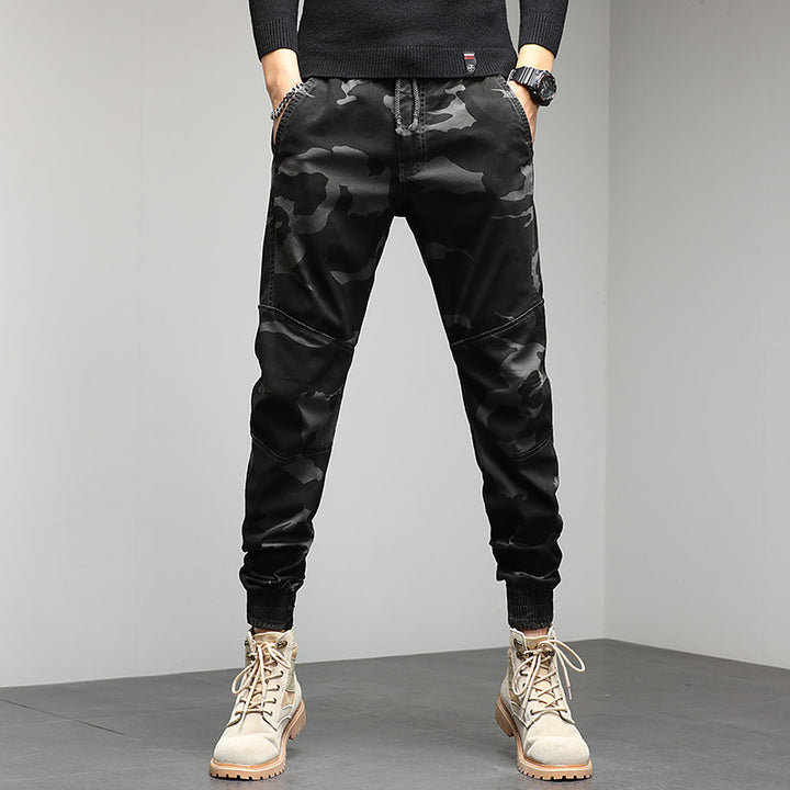 Herren Cargojogger mit Camouflage‑Muster, ergonomischen Kniepaneelen und elastischem Tunnelzugbund Mune Fashion