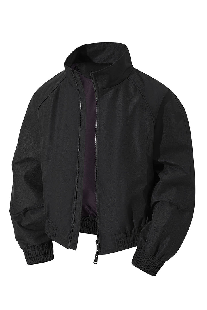Men's lightweight windbreaker with high collar, two-way zipper and elastic drawstring waist Mune Fashion