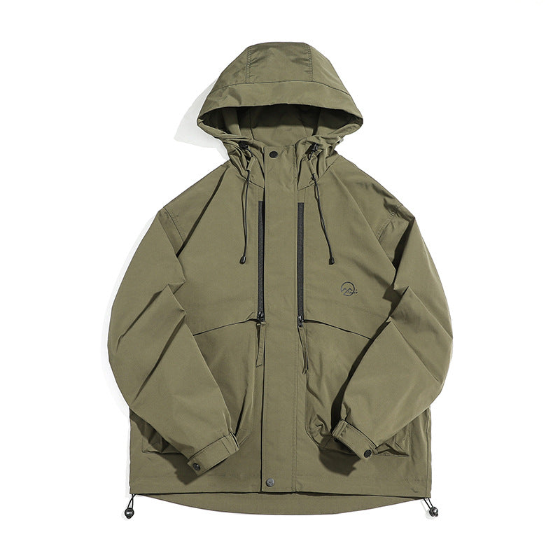 Unisex Technical Outdoor Jacket in Boxy Cut with Hood and Vertical Chest Zippers Mune Fashion