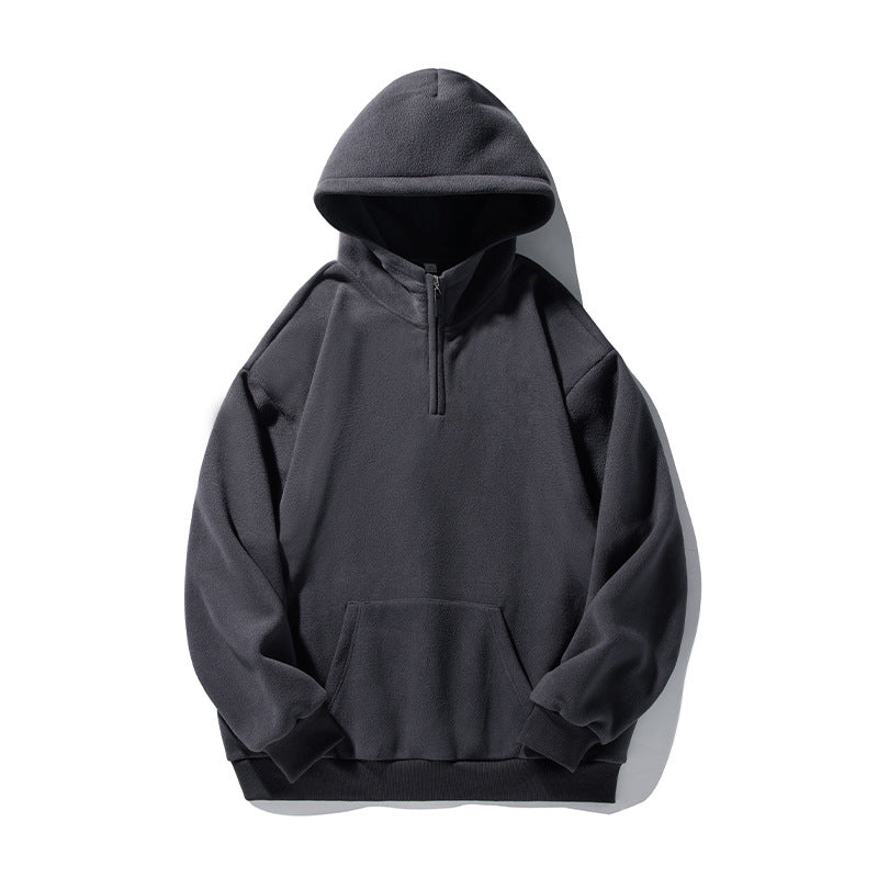 Unisex Thermo-Fleece-Hoodie in Boxy Cut with Half Zip and Kangaroo Pocket Mune Fashion