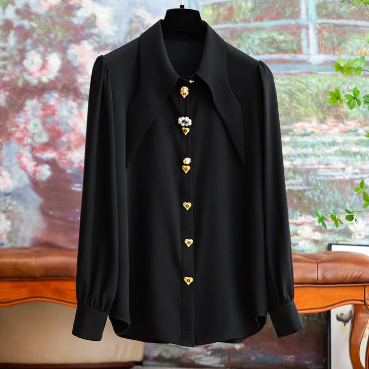 Ladies Elegant and refined blouse with decorative buttons Drune