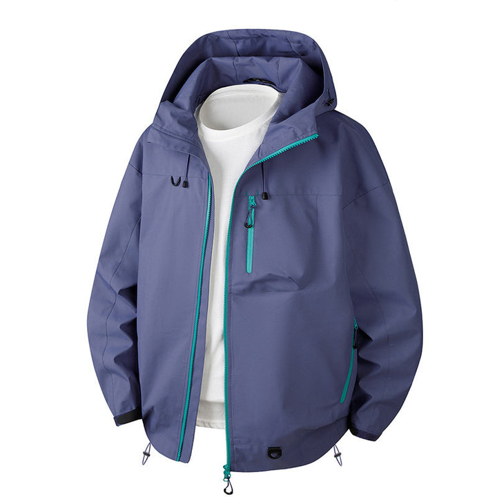 Men's Urban Protection Softshell Jacket with Adjustable Hood, Contrast Zippers, and Chest Pocket Mune Fashion