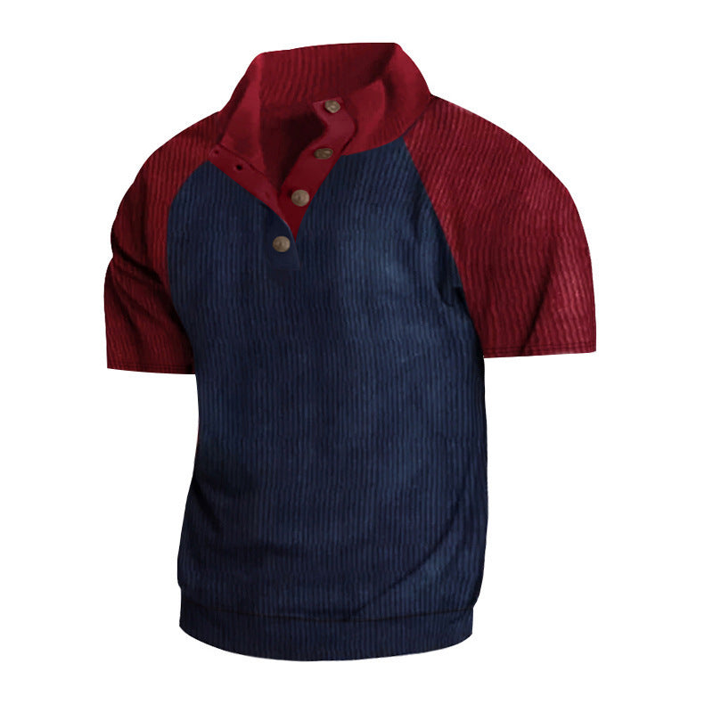 Men's layered look top with velour bib and short-sleeved cotton insert Mune Fashion