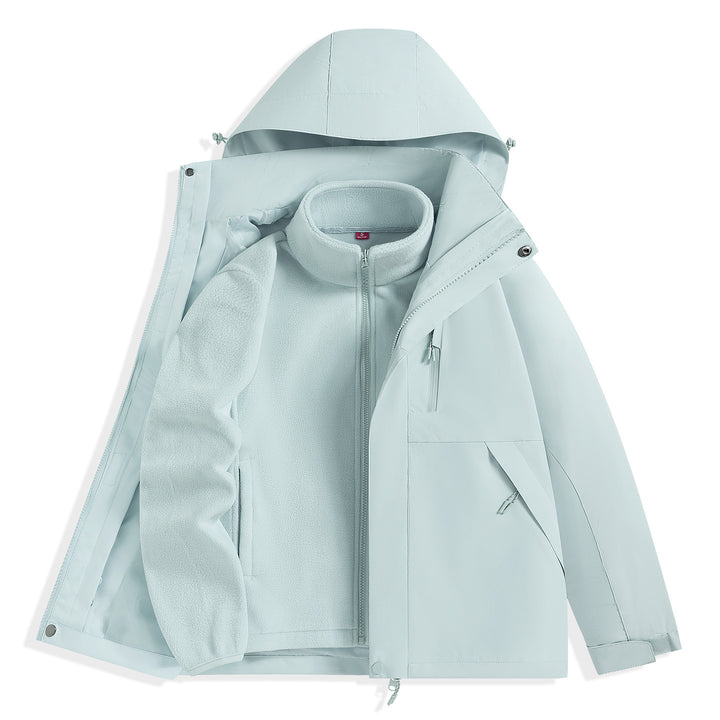 Men's two-layer outdoor parka with removable fleece inner jacket and hood Mune Fashion