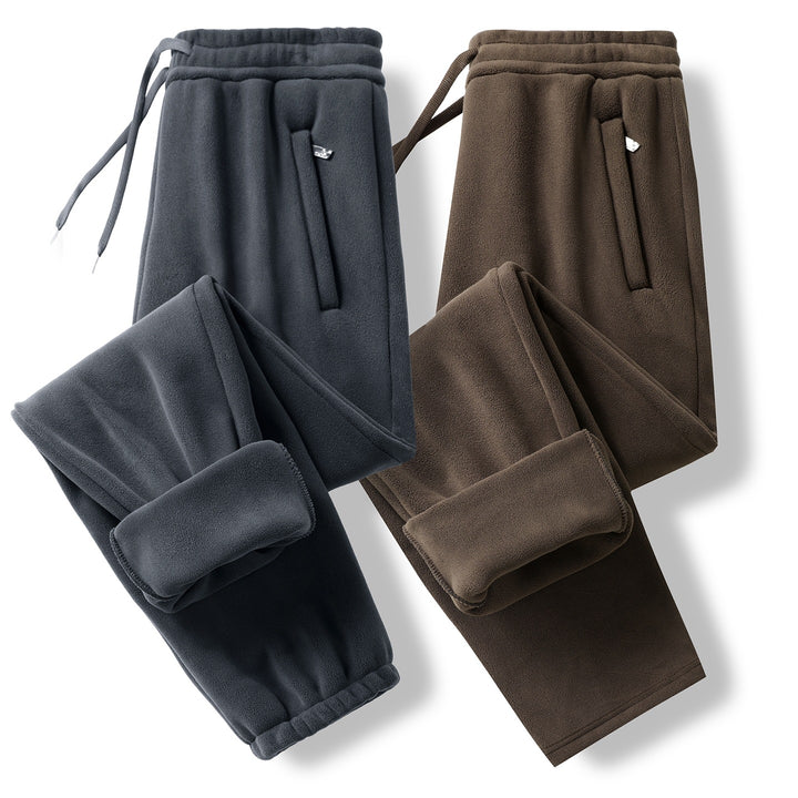 Men's Thermo-Fleece Jogging Pants with Brushed Inner Side and Drawstring Waistband