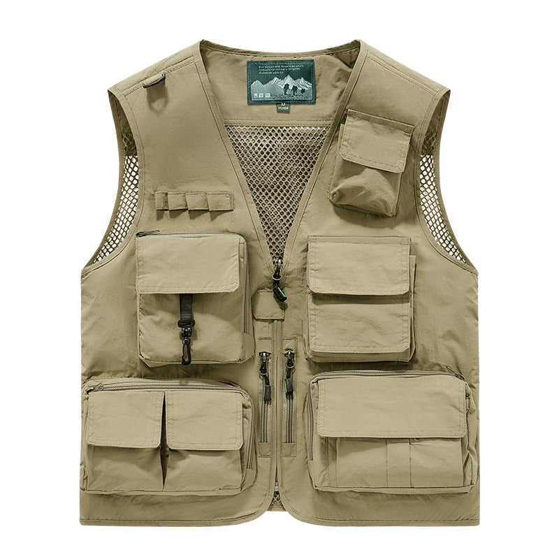 Men's Multifunctional Outdoor Vest with Numerous Pockets