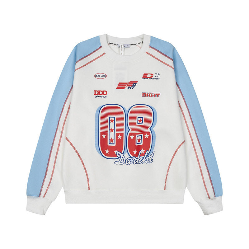 Women's Sportives Retro Sweatshirt with Graphic Print, Raglan Sleeves and Loose Fit Mune Fashion