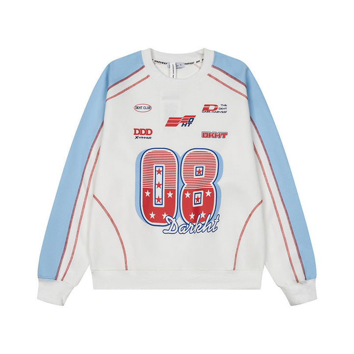 Women's Sportives Retro Sweatshirt with Graphic Print, Raglan Sleeves and Loose Fit Mune Fashion