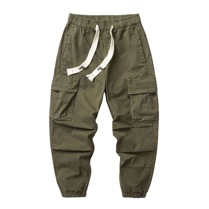 Herren Funktionelle Cargo-Joggerhose aus Baumwoll-Twill mit elastischem Tunnelzugbund und Klapp‑Utility‑Taschen Mune Fashion