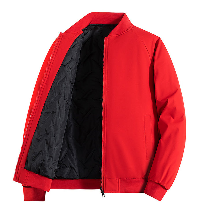 Men's Minimalist Tech Bomber Jacket with Thermally Insulated Quilted Lining and Concealed Zipper Mune Fashion