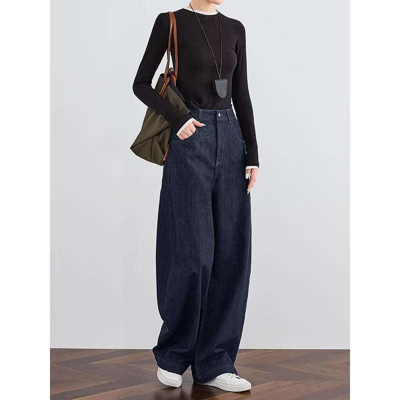 Ladies Wide Cut Jeans Trousers Mune Fashion
