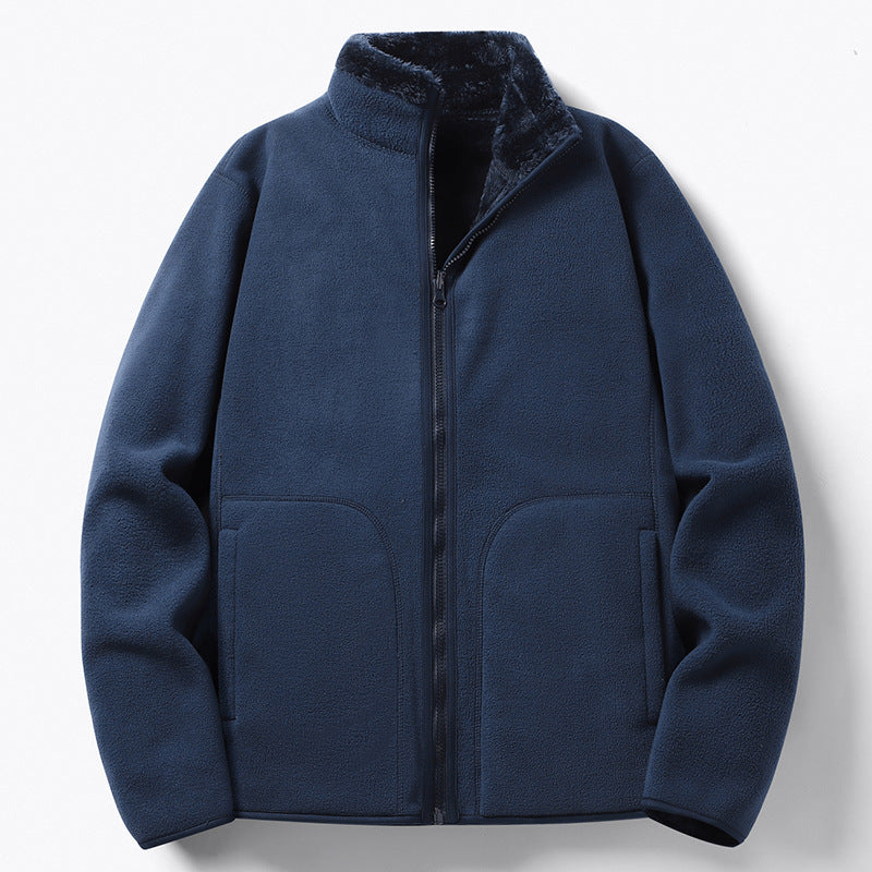 Women Padded Fleece Jacket with Teddy Lining, Stand-up Collar & Full-Length Zipper Mune Fashion
