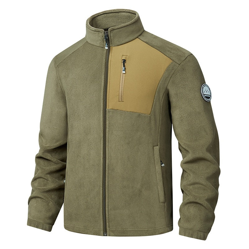 Men's Comfortable Fleece Jacket with Stand-up Collar Mune Fashion