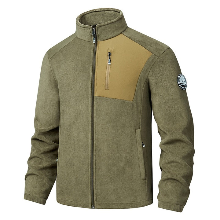 Men's Comfortable Fleece Jacket with Stand-up Collar Mune Fashion