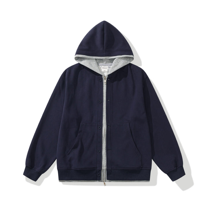 Unisex Boxy-Hooded Zip Jacket made of French Terry Mune Fashion
