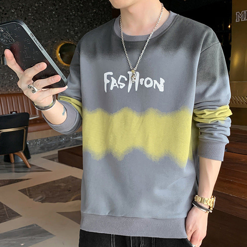 Men's Oversized Sweatshirt with Tie-Dye Effect, Crew Neck and Print Mune Fashion