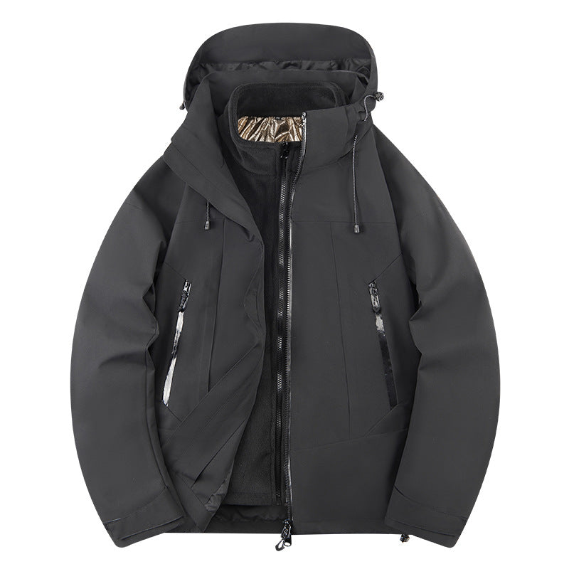 Men's two-layer softshell outdoor jacket with removable fleece inner layer, wind and water repellent Mune Fashion