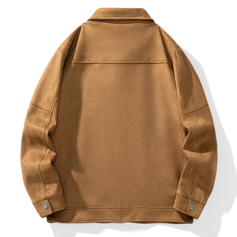 Men's overshirt made of synthetic leather with shirt collar and flap pockets Mune Fashion