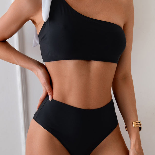 Women One-Sided Bikini with Decorative Bow Mune Fashion