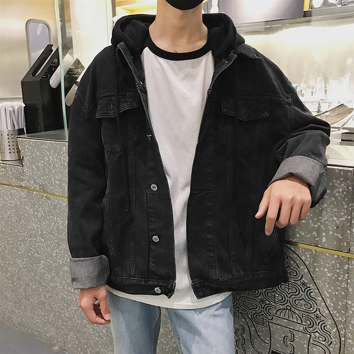 Men's denim jacket with integrated hood Mune Fashion 1788342630