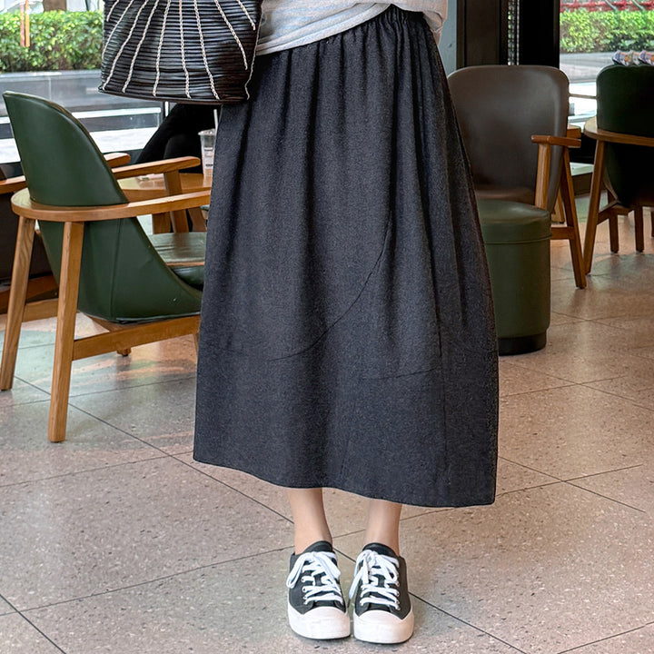 Women Elegant Midi Skirt with Casual Cut Mune Fashion