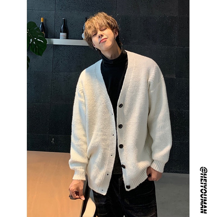 Men's Classic Cardigan with Button Placket Mune Fashion
