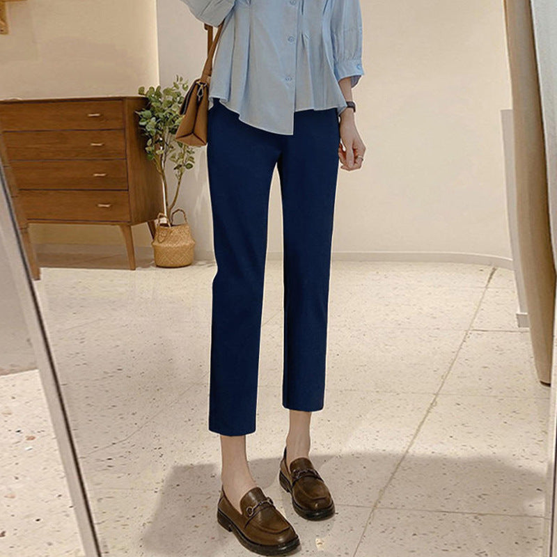 Women Figure-Hugging Fabric Trousers Mune Fashion