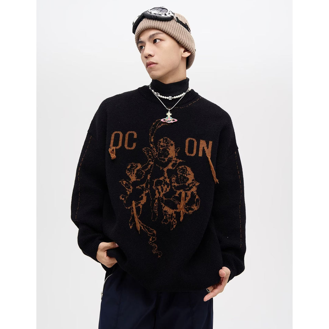 Men's Fashionable Chunky Knit Sweater with Graphic Design Mune Fashion