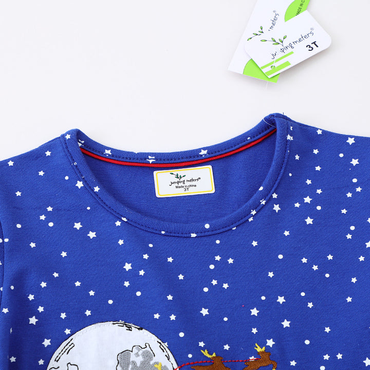 Girls Long Sleeve Dress with Christmas Motif Mune Fashion