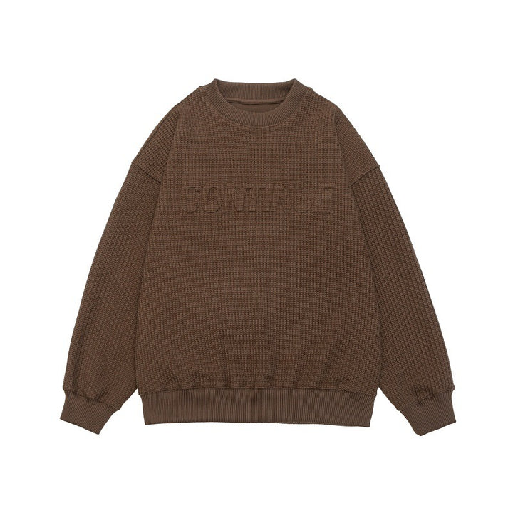 Unisex Boxy Knit Sweater with chunky ribbed texture and round neck Mune Fashion
