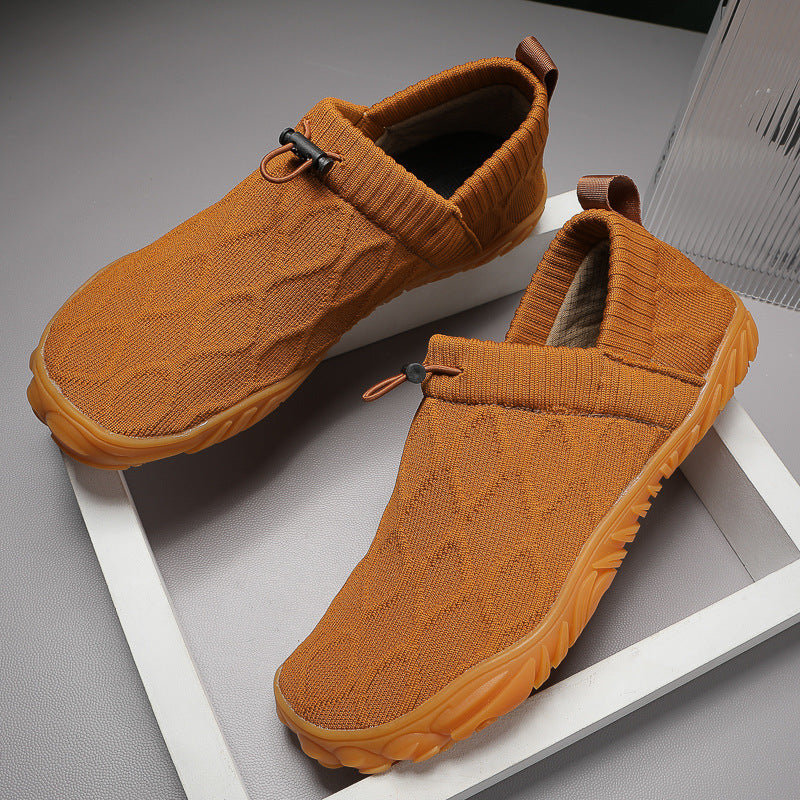 Men's knitted slip-on casual sneakers with elastic shaft, pull tab and grippy rubber sole Mune Fashion