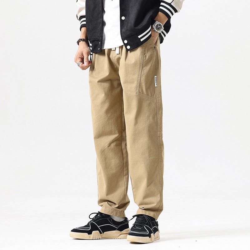 Men's Tapered-Canvas-Jogger with elastic tunnel drawstring waistband, knee yoke, and deep utility pockets Mune Fashion