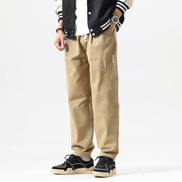 Men's Tapered-Canvas-Jogger with elastic tunnel drawstring waistband, knee yoke, and deep utility pockets Mune Fashion
