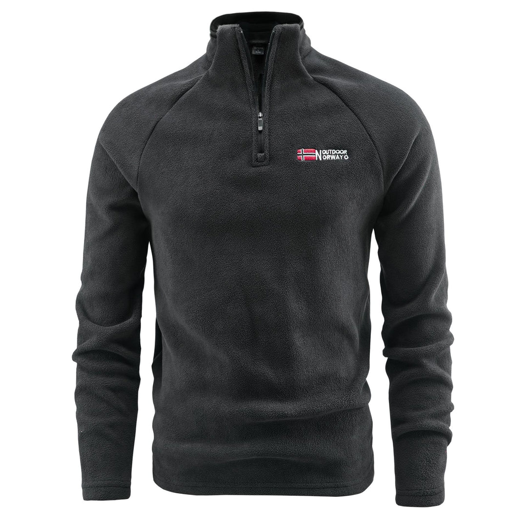 Men's fleece pullover with half zipper and high stand-up collar Mune Fashion